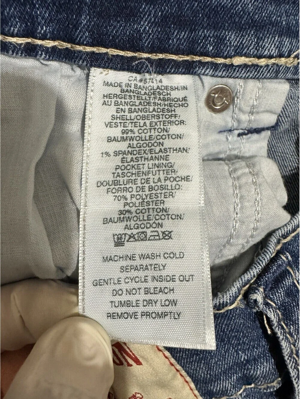 True Religion Ricky Jeans Mens 32 Light Wash Relaxed Straight Flap Pocket